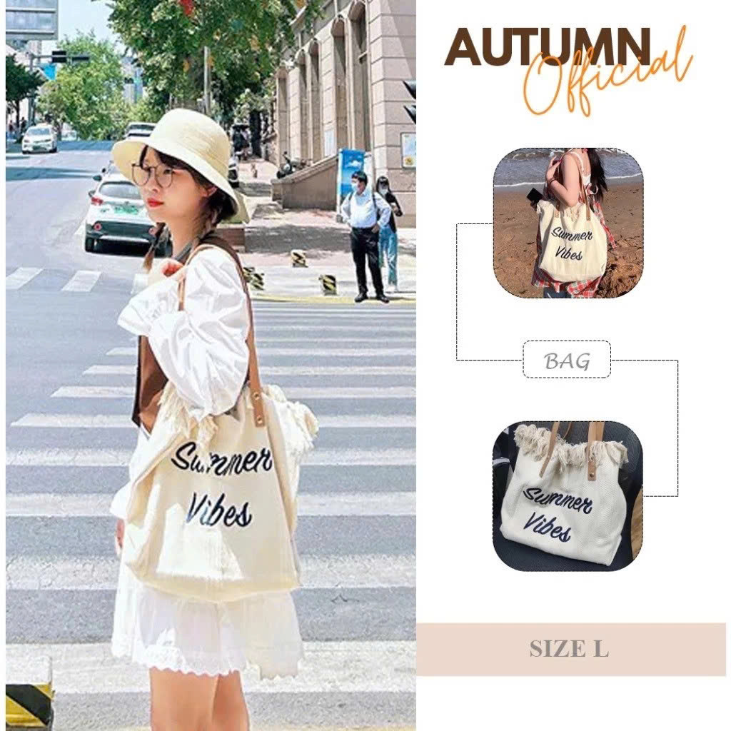 [Autumn] Túi tote nữ tua rua, túi sách nữ công suất lớn đeo vai đa năng thời trang