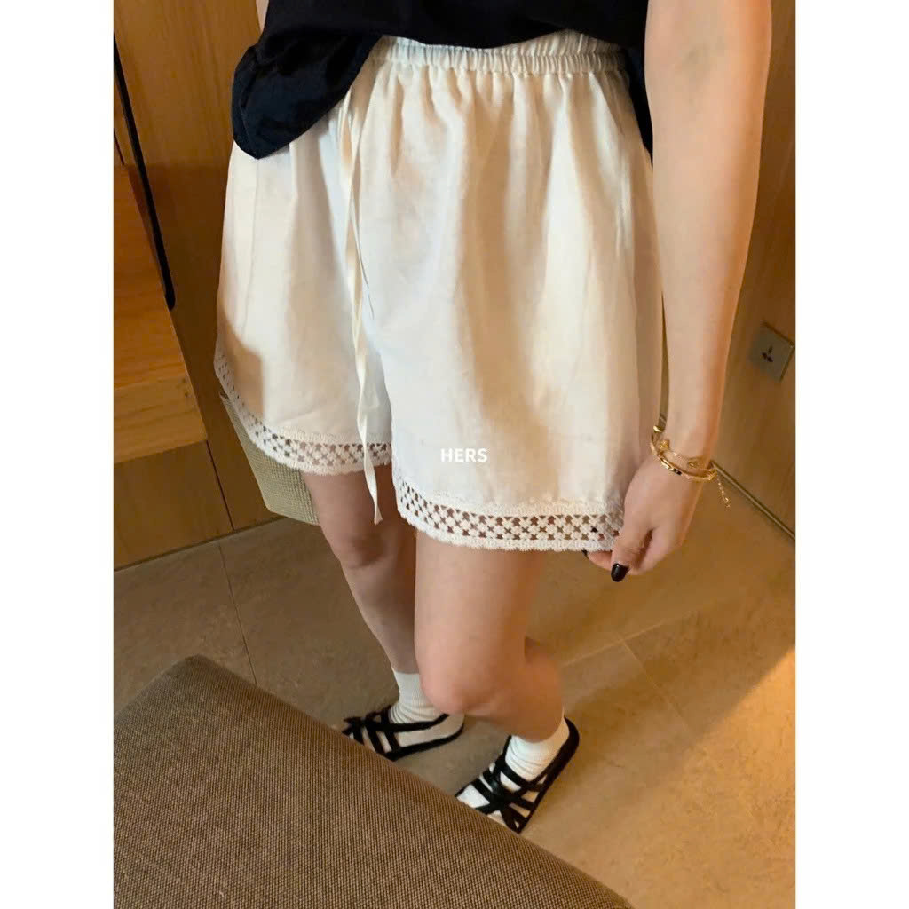 [Hers] Quần short jacquard đơn giản, thoải mái khi đi làm hàng ngày, đa năng, mang lại cảm giác nghỉ lễ 20570# GLP