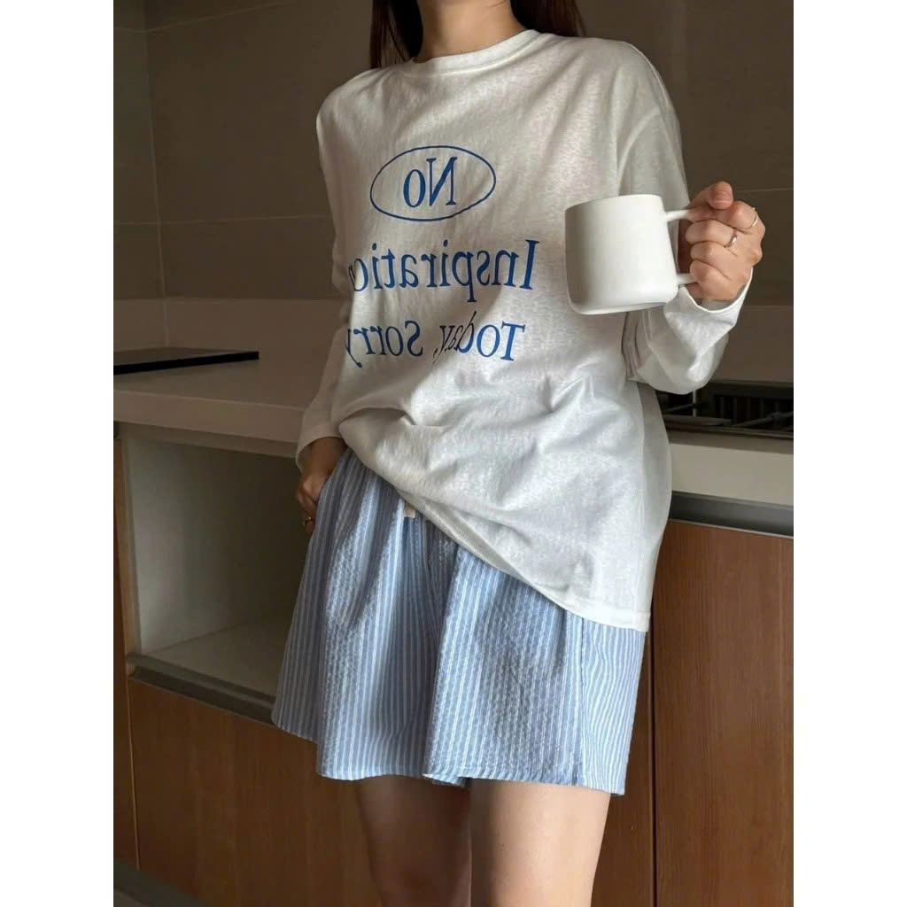 Áo thun unisex tay dài chống nắng cổ tròn phong cách hàn quốc dễ phối cùng quần short E1752